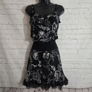 Miss Sixty Killah Sheer Silk Chiffon Slip Dress Sz M Vtg Y2k FairyGrunge Gothic